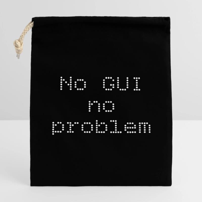 Pas d’interface graphique, pas de problème Sac cadeau en coton avec cordon (14 x 20 cm)