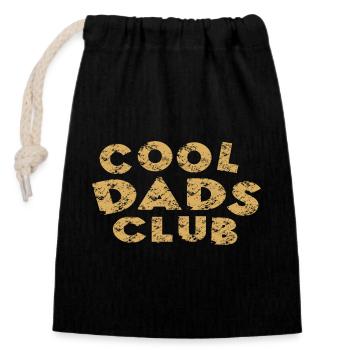 Club des papas cool - Sac cadeau en coton avec cordon (14 x 20 cm) - noir - Devant
