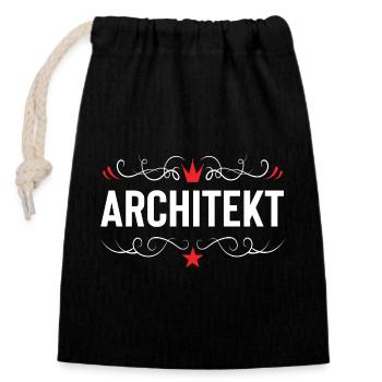 Architekt Beruf - Verschließbarer Geschenkbeutel aus Baumwolle (14x20cm) - Schwarz - Vorne