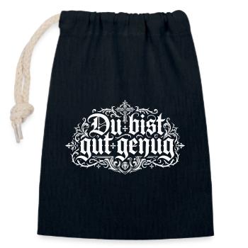 Du Bist Gut Genug Internet Meme - Verschließbarer Geschenkbeutel aus Baumwolle (14x20cm) - Navy - Vorne