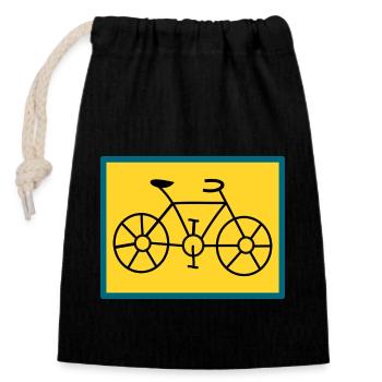 FAHRRAD. FAHRRAD - Verschließbarer Geschenkbeutel aus Baumwolle (14x20cm) - Schwarz - Vorne