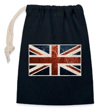 English Flag - Closable cotton gift bag (14x20cm) - navy - Front