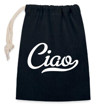 Ciao - Closable cotton gift bag (14x20cm) - navy - Front