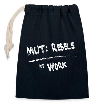 MUT Rebels - Verschließbarer Geschenkbeutel aus Baumwolle (14x20cm) - Navy - Vorne