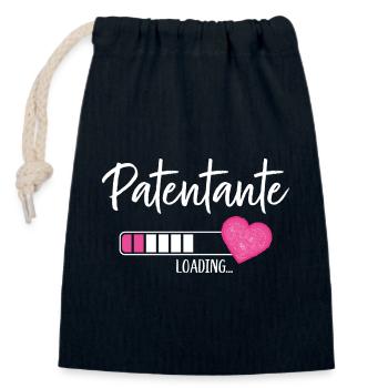 Patentante Loading Herz Patin Patenkind Mädchen - Verschließbarer Geschenkbeutel aus Baumwolle (14x20cm) - Navy - Vorne