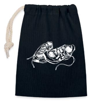 Hand Drawn Sneaker Sketch - Closable cotton gift bag (14x20cm) - navy - Front