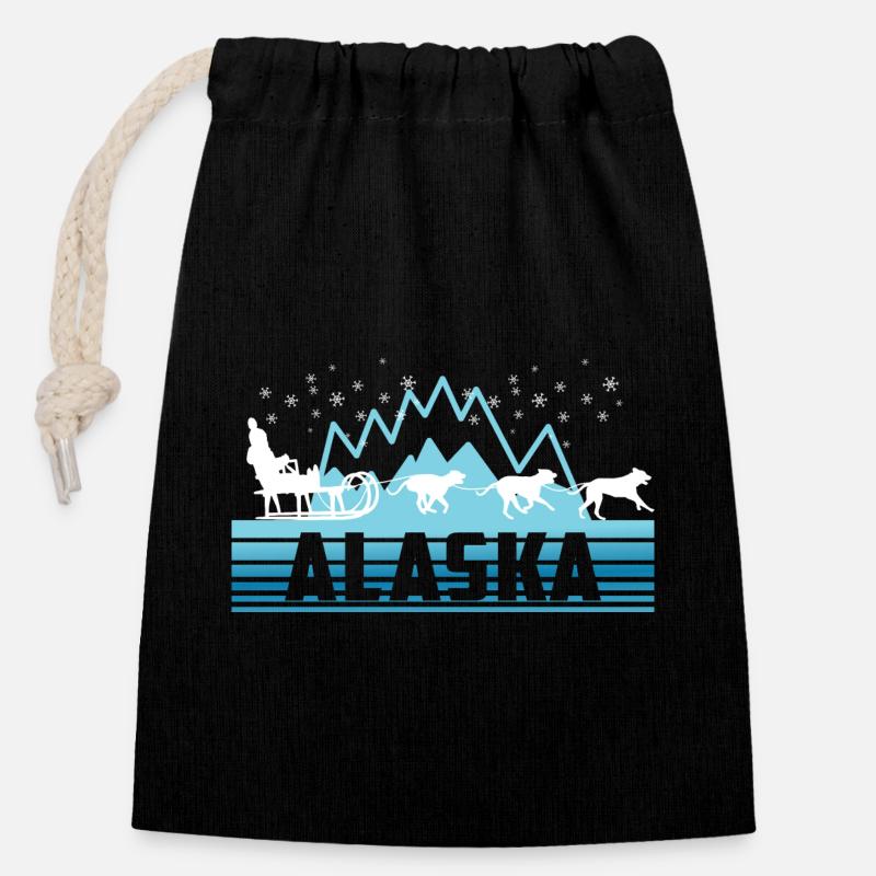Alaska - Verschließbarer Geschenkbeutel aus Baumwolle (14x20cm) - Schwarz