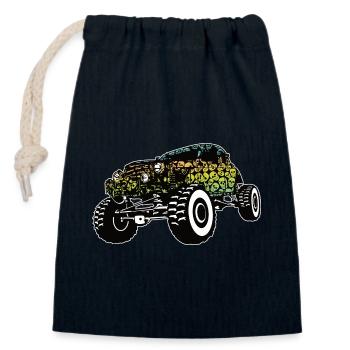 Dégradé de crâne de Monster Truck - Sac cadeau en coton avec cordon (14 x 20 cm) - bleu marine - Devant