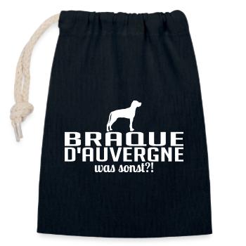 BRAQUE D AUVERGNE was sonst Hunde Spruch Wilsigns - Verschließbarer Geschenkbeutel aus Baumwolle (14x20cm) - Navy - Vorne