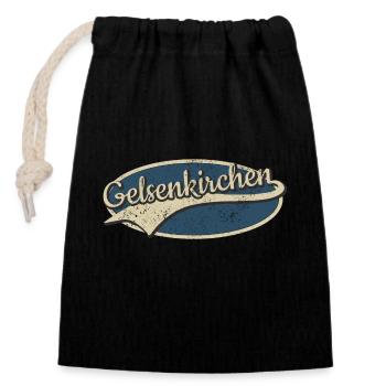 Gelsenkirchen Deutschland Vintage Typografie - Verschließbarer Geschenkbeutel aus Baumwolle (14x20cm) - Schwarz - Vorne