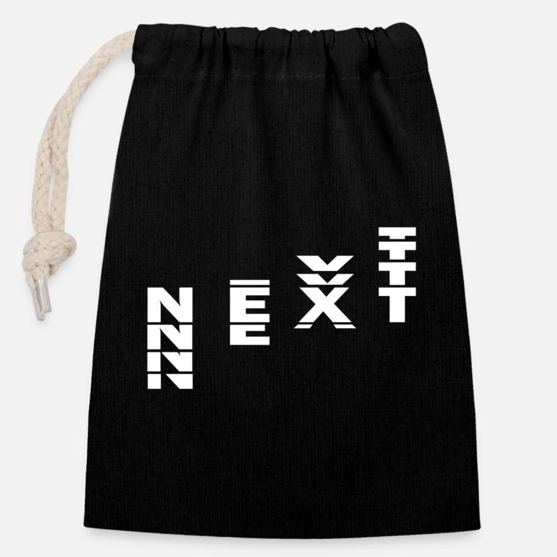 PROCHAIN - Sac cadeau en coton avec cordon (14 x 20 cm) - noir