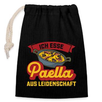 Paella Pan Paella Spain Spanish Gift - Closable cotton gift bag (14x20cm) - black - Front