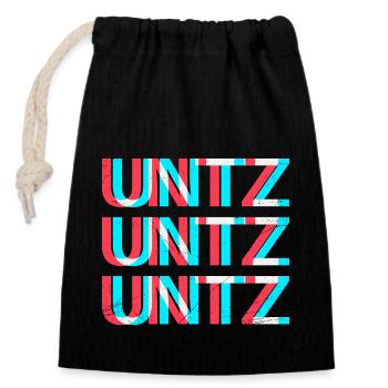 Untz Untz Techno Rave Club Electro Music Raver - Sac cadeau en coton avec cordon (14 x 20 cm) - noir - Devant