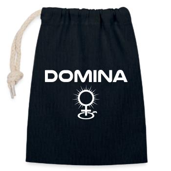 Herrin Domina - Verschließbarer Geschenkbeutel aus Baumwolle (14x20cm) - Navy - Vorne