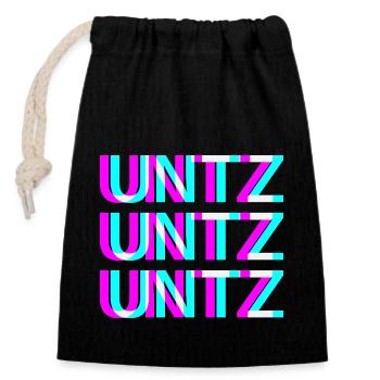 Untz Untz Techno Rave Club Electro Music Raver - Sac cadeau en coton avec cordon (14 x 20 cm) - noir - Devant