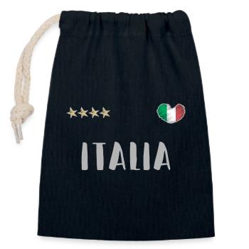 Maillot de football Italie Drapeau italien - Sac cadeau en coton avec cordon (14 x 20 cm) - bleu marine - Devant