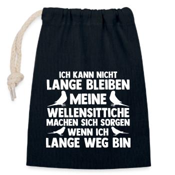 Vogel Sittch Wellensittich - Verschließbarer Geschenkbeutel aus Baumwolle (14x20cm) - Navy - Vorne