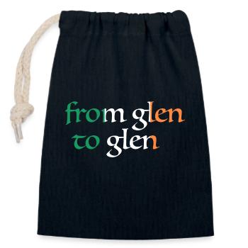 from glen to glen - Verschließbarer Geschenkbeutel aus Baumwolle (14x20cm) - Navy - Vorne