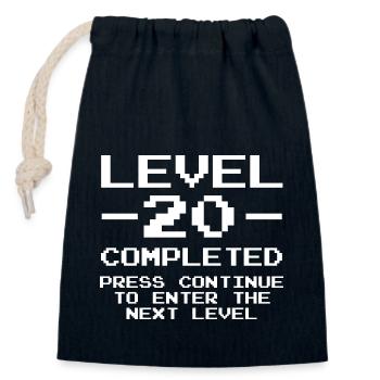 20 Geburtstag Gamer Level 20 complete Vintage - Verschließbarer Geschenkbeutel aus Baumwolle (14x20cm) - Navy - Vorne