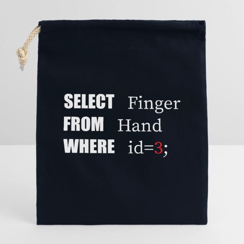 Hand Select Finger, Funny code. Coders Language Closable cotton gift bag (14x20cm)