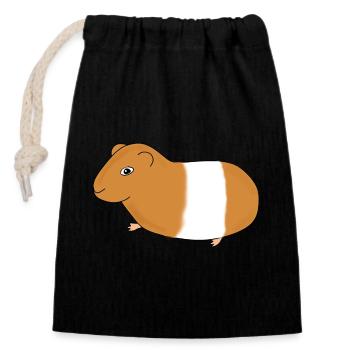 Guinea pig - Closable cotton gift bag (14x20cm) - black - Front