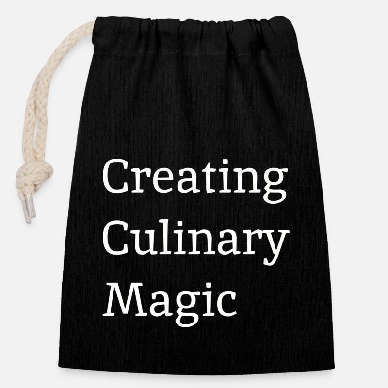 Creating Culinary Magic - Closable cotton gift bag (14x20cm) - black