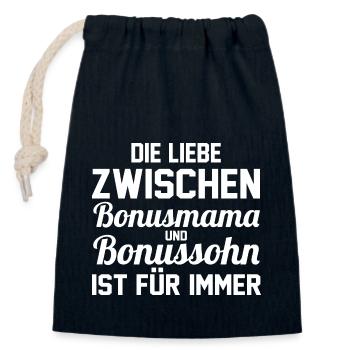 Stiefmutter Stiefmama Stiefsohn Bonusmama - Verschließbarer Geschenkbeutel aus Baumwolle (14x20cm) - Navy - Vorne