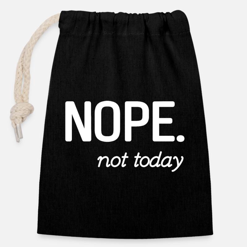 Conception de citation inspirante minimaliste - Sac cadeau en coton avec cordon (14 x 20 cm) - noir