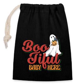 Boo-Tiful Baby First Halloween - Closable cotton gift bag (14x20cm) - black - Front