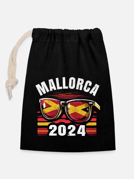 Mallorca 2024 - Closable cotton gift bag (14x20cm) - black