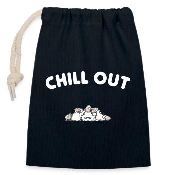 Chill out - Verschließbarer Geschenkbeutel aus Baumwolle (14x20cm) - Navy - Vorne