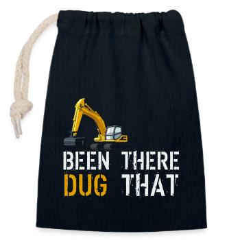 Excavator digger fun gift for kids - Closable cotton gift bag (14x20cm) - navy - Front