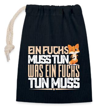 Ein Fuchs muss tun, was ein Fuchs tun muss. quotes - Verschließbarer Geschenkbeutel aus Baumwolle (14x20cm) - Navy - Vorne