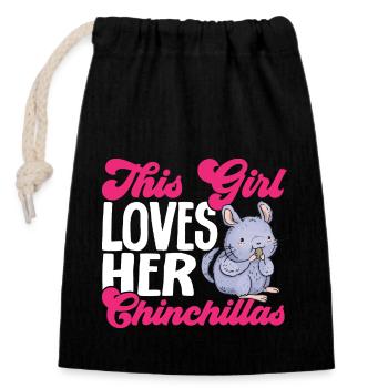 Chinchilla - Closable cotton gift bag (14x20cm) - black - Front