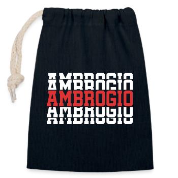 t-shirt Ambrogio gift t-shirt stacked text - Closable cotton gift bag (14x20cm) - navy - Front