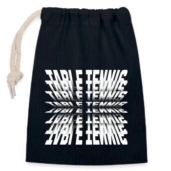 Table tennis with table tennis bat Ping Pong - Closable cotton gift bag (14x20cm) - navy - Front