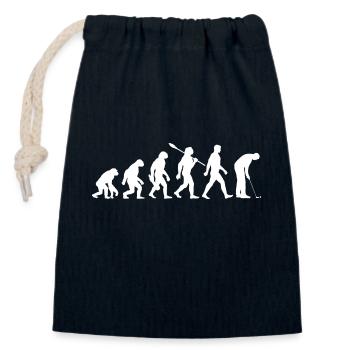 Evolution Minigolf - Miniatur Golf - Bahnengolf - Verschließbarer Geschenkbeutel aus Baumwolle (14x20cm) - Navy - Vorne