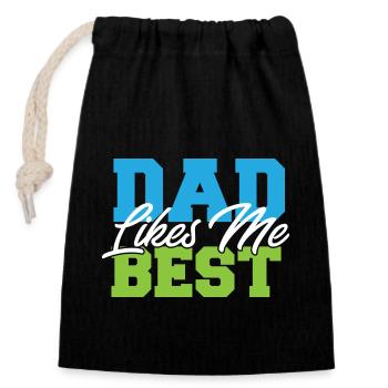 Dad Likes Me Best Daddy's Favorite Child Funny - Closable cotton gift bag (14x20cm) - black - Front