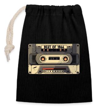 Best of 1966 - Cassette 1966 - Nées En 1966 Cadeau - Sac cadeau en coton avec cordon (14 x 20 cm) - noir - Devant