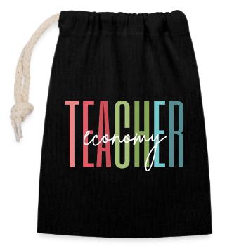 Wirtschaft Lehrerin Schule Lehren Geschenk - Verschließbarer Geschenkbeutel aus Baumwolle (14x20cm) - Schwarz - Vorne