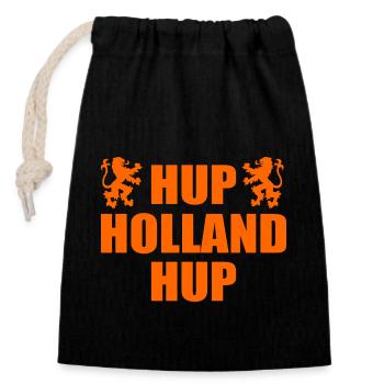 Hup holland hup - Sac cadeau en coton avec cordon (14 x 20 cm) - noir - Devant