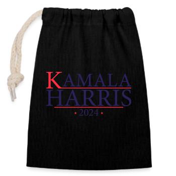 Kamala 2024 - Kamala Harris 2024 für die Präsidentin - Verschließbarer Geschenkbeutel aus Baumwolle (14x20cm) - Schwarz - Vorne
