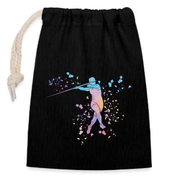 Javelin Throw Colorsplash Javelin Throw - Closable cotton gift bag (14x20cm) - black - Front