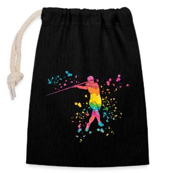 Javelin Throw Colorsplash Javelin Throw - Closable cotton gift bag (14x20cm) - black - Front