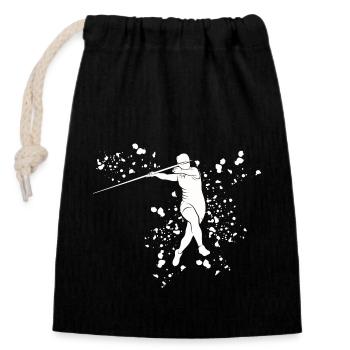 Javelin Throw Colorsplash Javelin Throw - Closable cotton gift bag (14x20cm) - black - Front