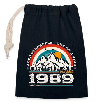 35th Birthday Legend October 1989 Born 89 - Closable cotton gift bag (14x20cm) - navy - Front