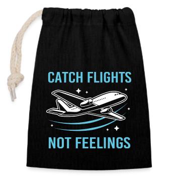 Pilote d’avion - Sac cadeau en coton avec cordon (14 x 20 cm) - noir - Devant