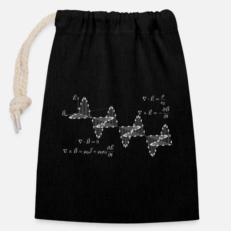 Maxwell's equations - Closable cotton gift bag (14x20cm) - black