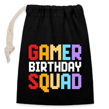 Gamer - Verschließbarer Geschenkbeutel aus Baumwolle (14x20cm) - Schwarz - Vorne