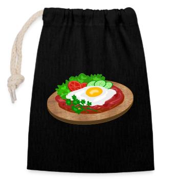 Strammer Max - Verschließbarer Geschenkbeutel aus Baumwolle (14x20cm) - Schwarz - Vorne